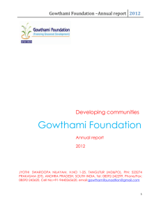 Gowthami Foundation *Annual report