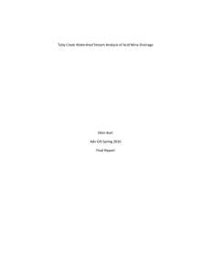 Toby Creek Watershed Analysis of Acid Mine Drainage