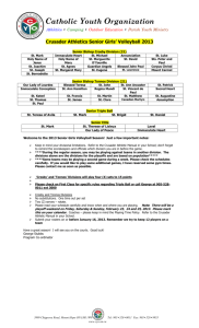 Crusader Athletics Senior Girls` Volleyball 2013