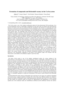 Formation of compounds and Kirkendall vacancy in the Cu