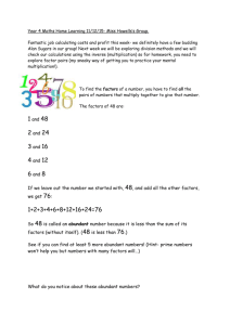 Year 4 Maths Homework 11 Dec Abundant Numbers