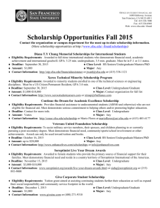 Where to find scholarships? - San Francisco State University