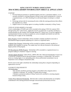 2016 Scholarship Application - King County Nurses Association