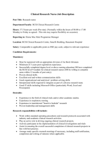 Job Description for Clinical Research Nurse with RCSI