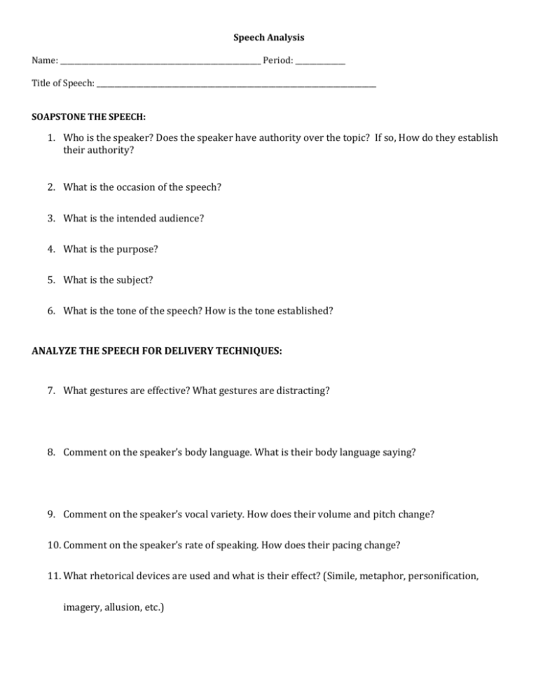 speech analysis handout