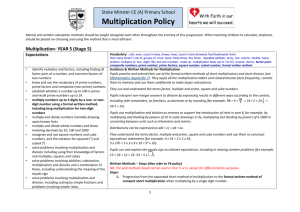 Y5 Multiplication CP - Stoke Minster CE School