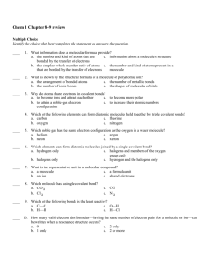 Chem 1 Chapter 8-9 review Answer Section