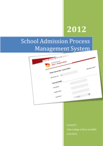 Project- School admission Process Management