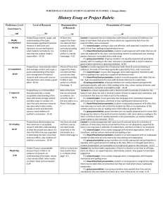 History Project/Essay Rubric