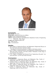 Dr. Saleh Mohamed Saleh Shalaby Personal details: Date of birth