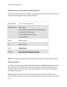 2014-2015 Calendar Proof Bachelor of Science in Environment and