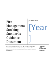 The Fire Management Stocking Standard