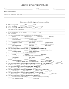 medical history questionaire - Coffee Regional Medical Center
