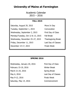 Academic Calendar - University of Maine Farmington