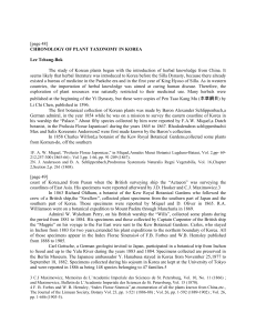 Chronology of Plant Taxonomy in Korea