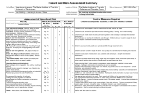 Hazard and Risk Assessment_Generic_ Education Room_Rev 1 2014