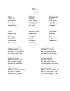 U14-16 Boys Teams Arsenal Tottenham Manchester City Evan