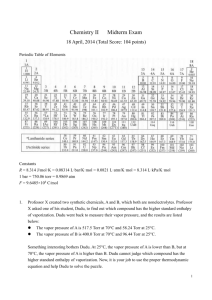 Chemistry II Midterm Exam 18 April, 2014 (Total Score: 104 points