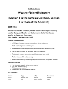 First Grade Unit Two- Weather and Tools of the Scientist