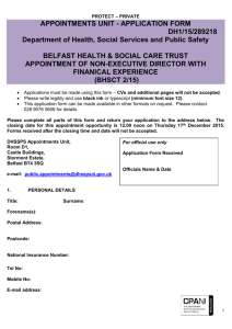 Application Form - BHSCT Word - Department of Health, Social