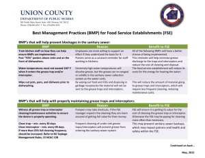 (BMP) for Food Service Establishments (FSE)