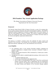 2016 Founders` Day Award Application Package The Alumni