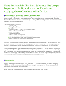 6 - Using Principles of Green Chemistry to Purify a Mixture