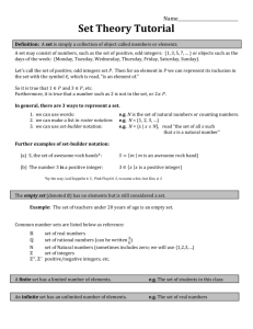 Set Theory Tutorial