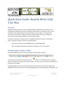 Features on Read&Write GOLD for Mac
