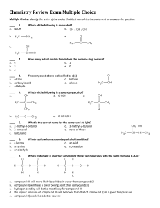 Chemistry Multiple Choice Review 2014