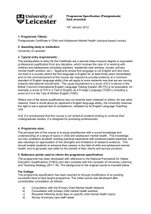 Programme Specification (Postgraduate)