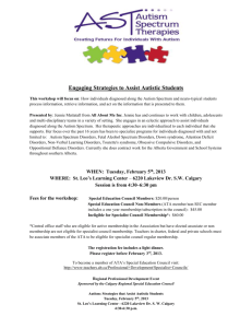 Autism Workshop at St. Leo`s February 5th