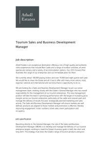 Tourism Sales and Business Development Manager Job description