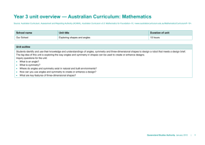Year 3 unit overview * Australian Curriculum: Mathematics