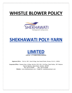 whistle blower policy shekhawati poly-yarn limited