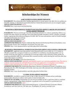 Scholarships for Women - University of Wyoming