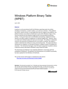 Windows Platform Binary Table (WPBT) format