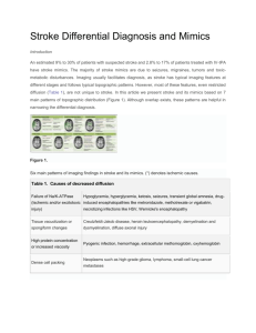 Stroke Differential Diagnosis and Mimics