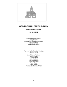 Long Range Plan 2014-2019 - George Hail Free Library