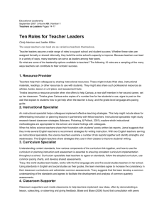 10 Roles for Teacher Leaders - Educational Service District 113