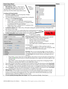 Flash Cheat Sheet Notes Using the History Panel Open History