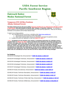 Outreach Notice Modoc National Forest