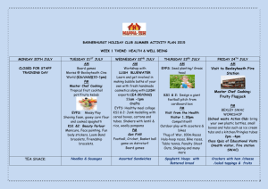 BARNERHURST HOLIDAY CLUB SUMMER ACTIVITY PLAN 2015