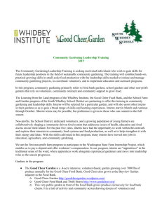 Community Gardening Leadership Training DESCRIPTION 2015