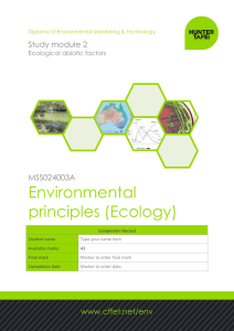 Ecological principles Study Module 2