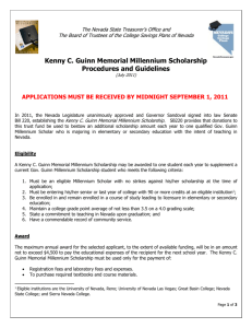 Kenny C. Guinn Memorial Millennium Scholarship Procedures and