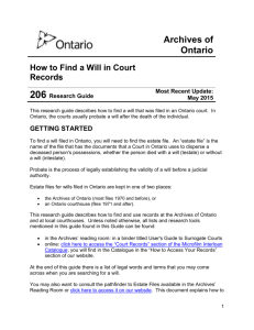 Word - Archives publiques de l`Ontario