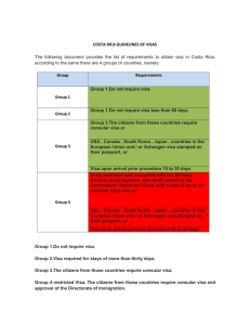 Visa Guidelines and Application form