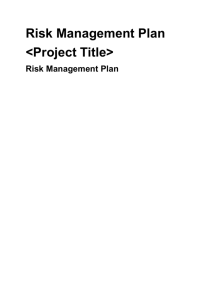 Project - Risk Management Plan