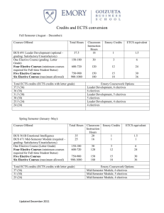 Credits and ECTS conversion - Emory Goizueta Business School